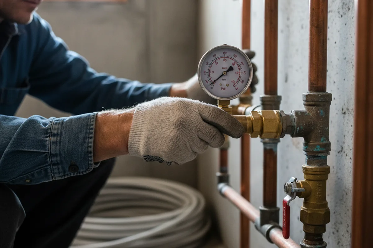 Pressure testing a repaired line during Water Line Repair in Mercer Island